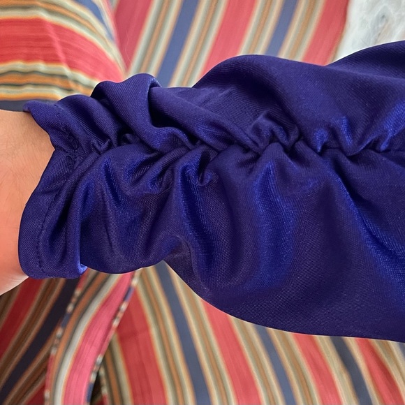 Vintage Royal Purple Disco Dress 1980s - Picture 9 of 11